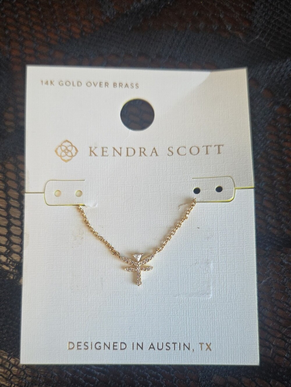 Kendra Scott Kids Gold Tiny Cross Pendant Necklace